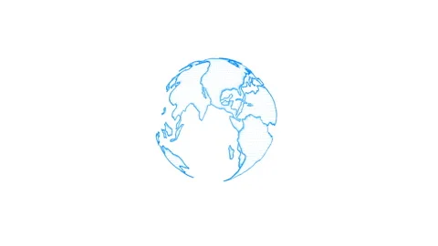 Rotating globe of the Earth planet from particulars on white background Video stock 246961888