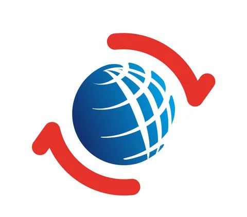 Rotating globe. The globe with parallels and meridians イラスト素材