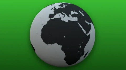 Rotating Globe with green Background (Loop) Video stock 375677