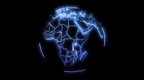 Rotating Globe holographic blue Stock Footage 33303620