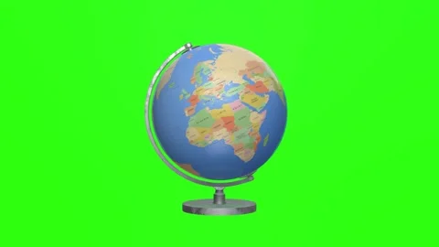 Rotating globe isolated on chromakey background. Geography class. Stock Footage 229809128