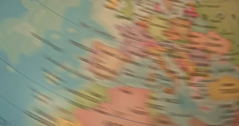 Rotating globe terraqueo map that stops at the destination of Spain, Madrid. Stock Footage 208866352