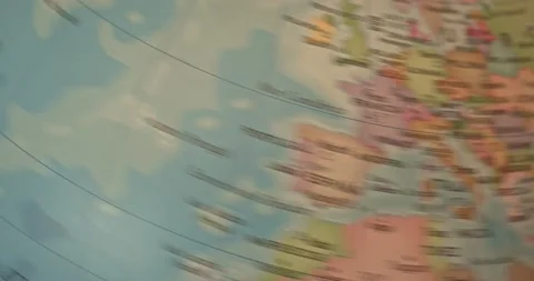 Rotating globe terraqueo map that stops at the destination of United States. Stock Footage 209371447