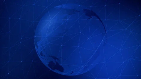 Rotating globe a visual symphony of connected lines and abstract connections. Stock Footage 249268633
