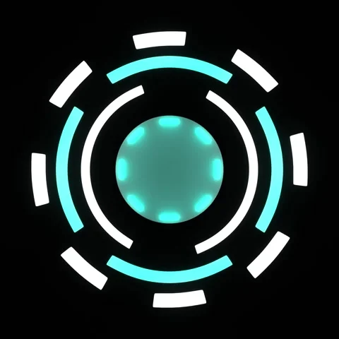 Rotating Glowing Cyan Thick Sci-Fi HUD Circle Animation Stock-Footage 335377191