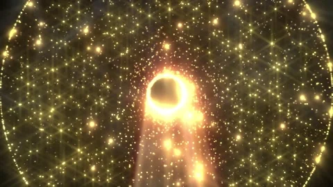 Rotating glowing dots in a circle with rays of light Stock Footage 315132285