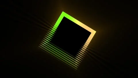 A rotating glowing green square. cyberspace. background animation Stock Footage 277486771