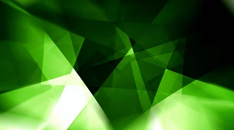 Rotating glowing green triangles abstract motion background seamless loop Video stock 68441416