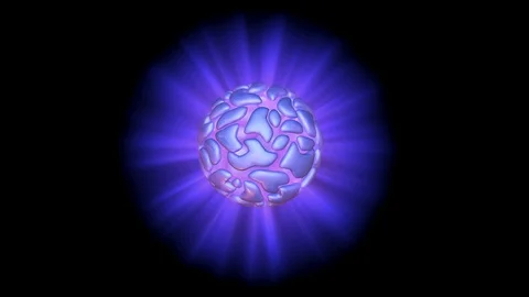 Rotating glowing orb with light rays. Seamless looping 3d animation Stock Footage 99918663