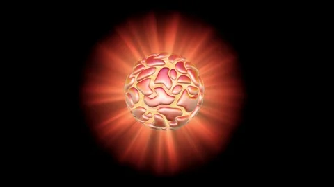 Rotating glowing orb with light rays. Seamless looping 3d animation Stock-Footage 99918740