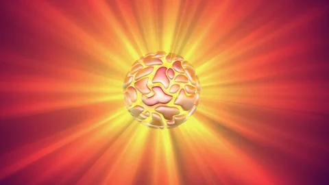 Rotating glowing orb with light rays. Seamless looping 3d animation Stock-Footage 99918923