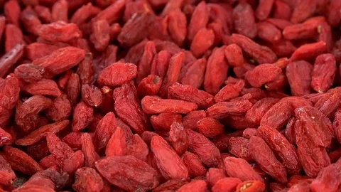 Rotating Goji Berries (seamless loopable; 4K) Stock Footage