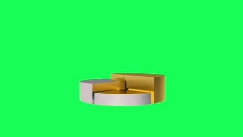 Rotating gold and silver podium segments on green screen, 3D animation. Stock Footage 336567238