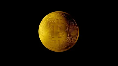 Rotating gold bitcoin, 3D render Stock Footage 94410989