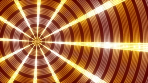 Rotating gold circles and rays on red background, loop Stock Footage 126538723