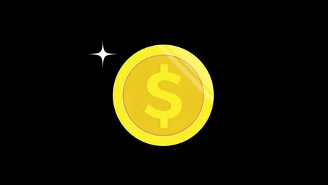 Rotating gold coin dollar animation Stock Footage 330498537