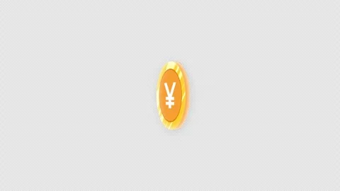 Rotating gold coin with yen sign magic reveal glass effect animation 動画素材 334051663