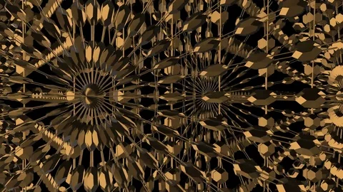 Rotating Gold Elements Stock Footage 98587876