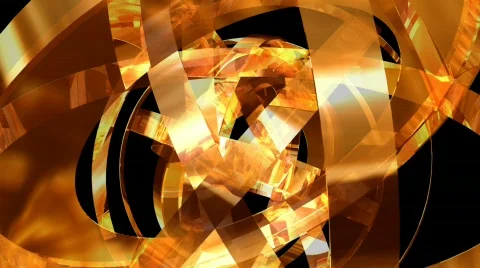 Rotating gold looping rings Stock Footage 788621