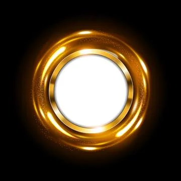 Rotating Gold Shiny with Round Text Place. Suitable For Product Advertising.. 스톡 일러스트