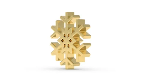 Rotating gold snowflake symbol Stock Footage 264563302