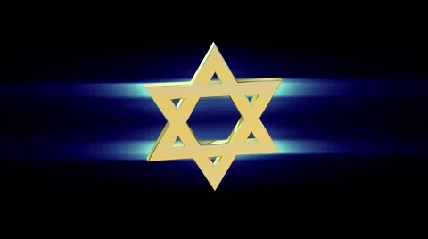 Rotating gold Star of David Stock Footage 48985494
