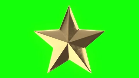Rotating gold star on green screen background 3d Видео 315515105