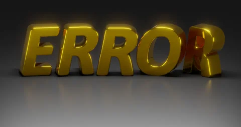 Rotating gold text "ERROR" on a dark background. Stock Footage 252038240