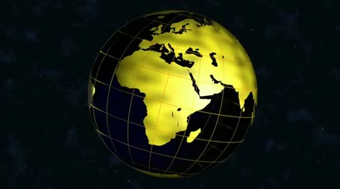 Rotating Golden Earth Stock Footage 12090251