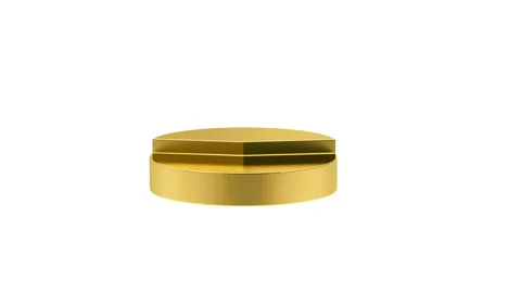 Rotating golden pie chart with diverging sectors in 3D animation. Stock Footage 337448405