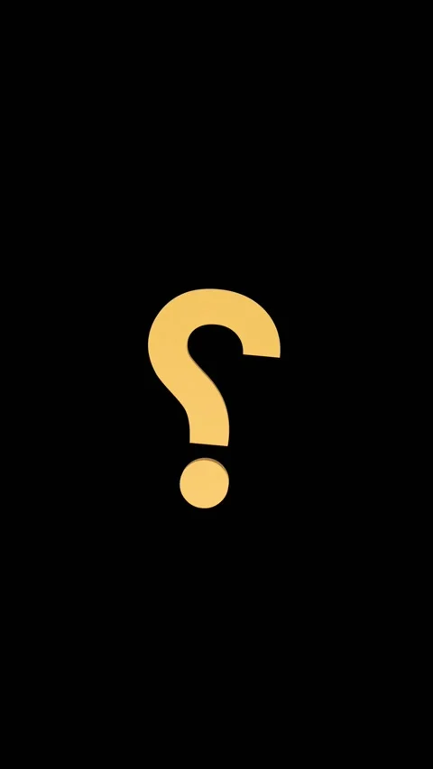 Rotating golden question mark on black, 3D animation Stock Footage 335826401