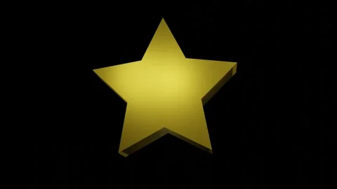 Rotating golden star on a black background 3D render. Stock Footage 255503956