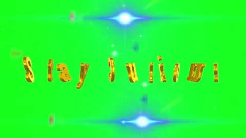 Rotating Golden Text Letters Floating on a Bright Green Screen Background with Stock Footage 338332227