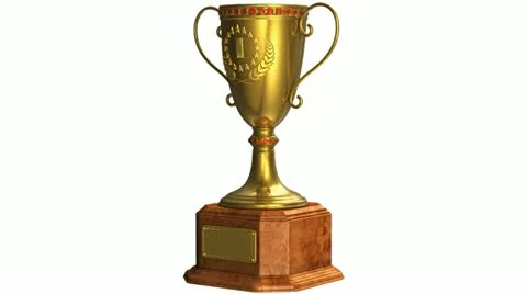 Rotating golden trophy cup Stock Footage