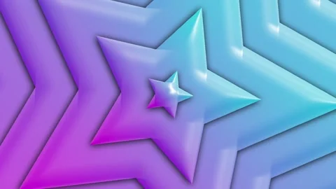 Rotating gradient stars animation. Concentric 3D star shapes. Stock Footage 315631803