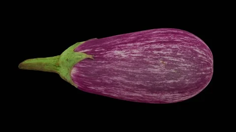 Rotating Graffiti Eggplant on Black Background (Looping) 스톡 동영상 139771735