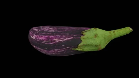 Rotating Graffiti Eggplant on Black Background (Looping) Video stock 139778959