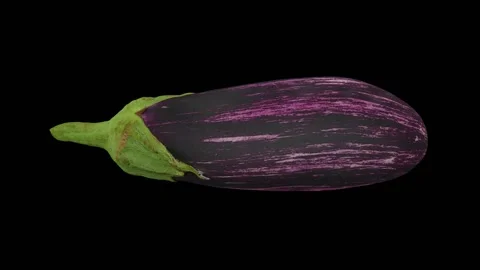 Rotating Graffiti Eggplant on Black Background 03B (Looping) Video stock 139780515