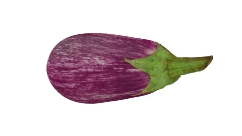 Rotating Graffiti Eggplant on White Background (Looping) Video stock 139745570