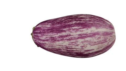 Rotating Graffiti Eggplant on White Background (Looping) Video stock 139773564