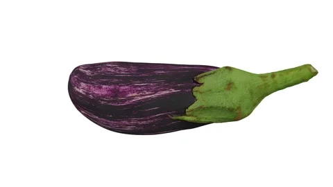 Rotating Graffiti Eggplant on White Background (Looping) Stockbeeldmateriaal 139779008