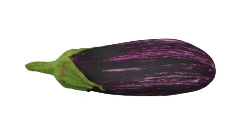 Rotating Graffiti Eggplant on White Background (Looping) Video stock 139780558