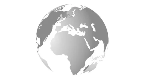 Rotating Gray Earth Globe On White Background Video stock 335173708