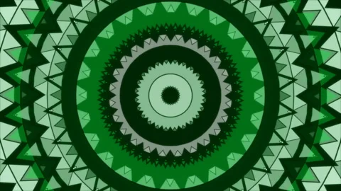 Rotating green abstract kaleidoscope, loop Stock Footage 142392370