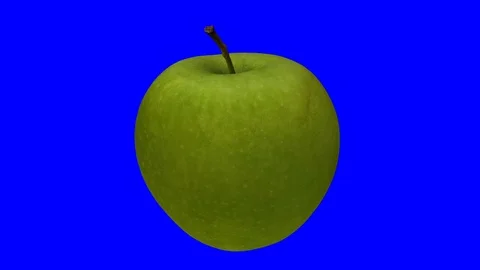 Rotating Green Apple on Blue Background (Looping) 스톡 동영상 98401069