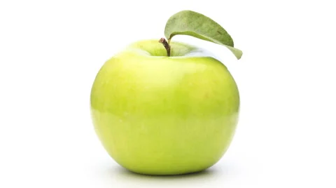 Rotating green apple isolated on white loop Stock-Footage 64460407