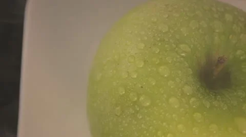 Rotating Green Apple - Overhead Video stock 22024339