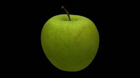 Rotating Green Apple on Transparent Background (Looping with Alpha Channel) Video stock 98401683