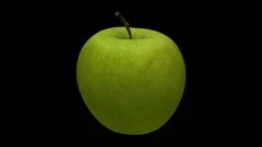 Rotating Green Apple On Transparent Back Stock Video Pond5