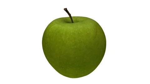 Rotating Green Apple on White Background (Looping) 스톡 동영상 98401124